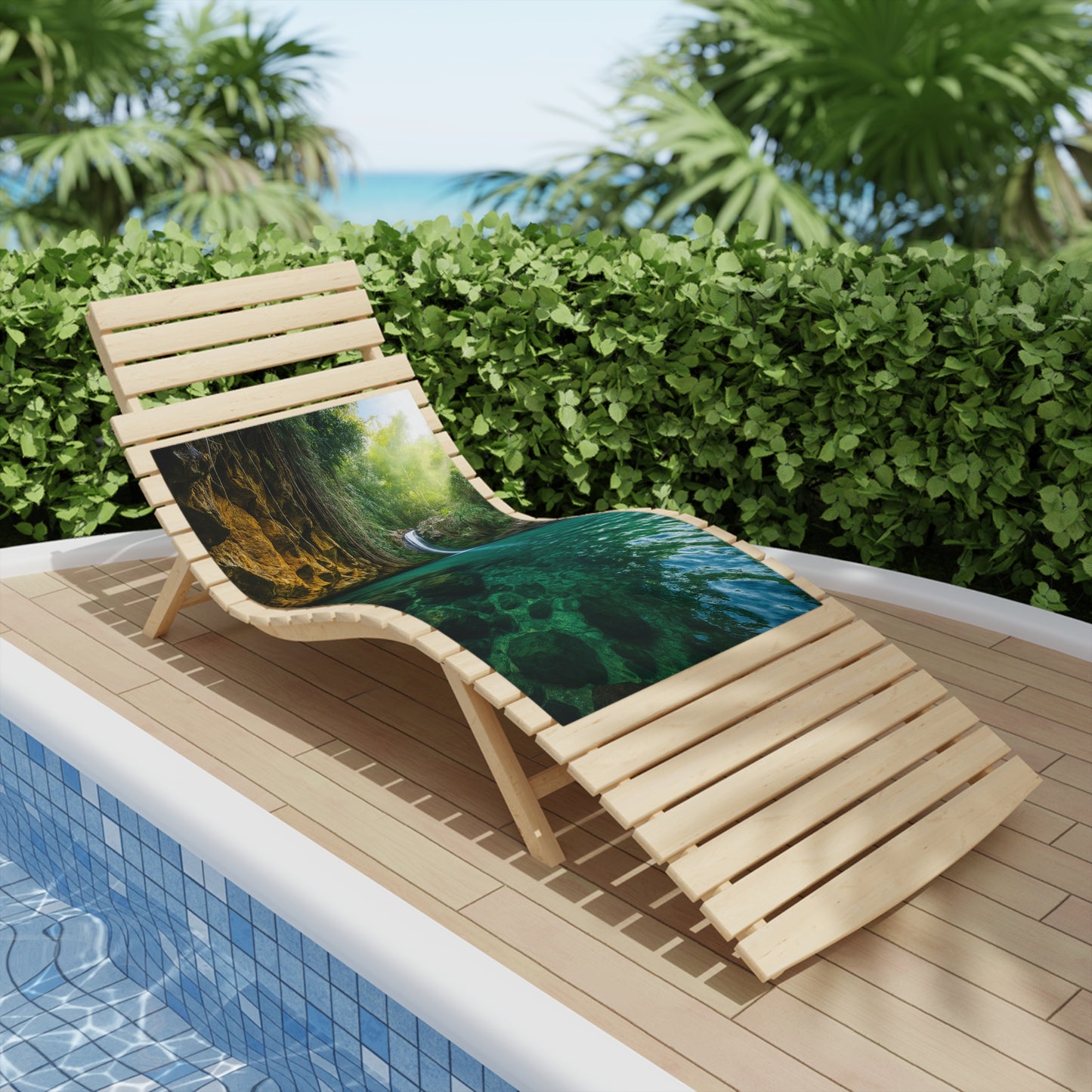 Serene Nature Beach Towel - Perfect for Summer, Pool Days, Travel, Gifts, Eco-Friendly, Waterfall Scene