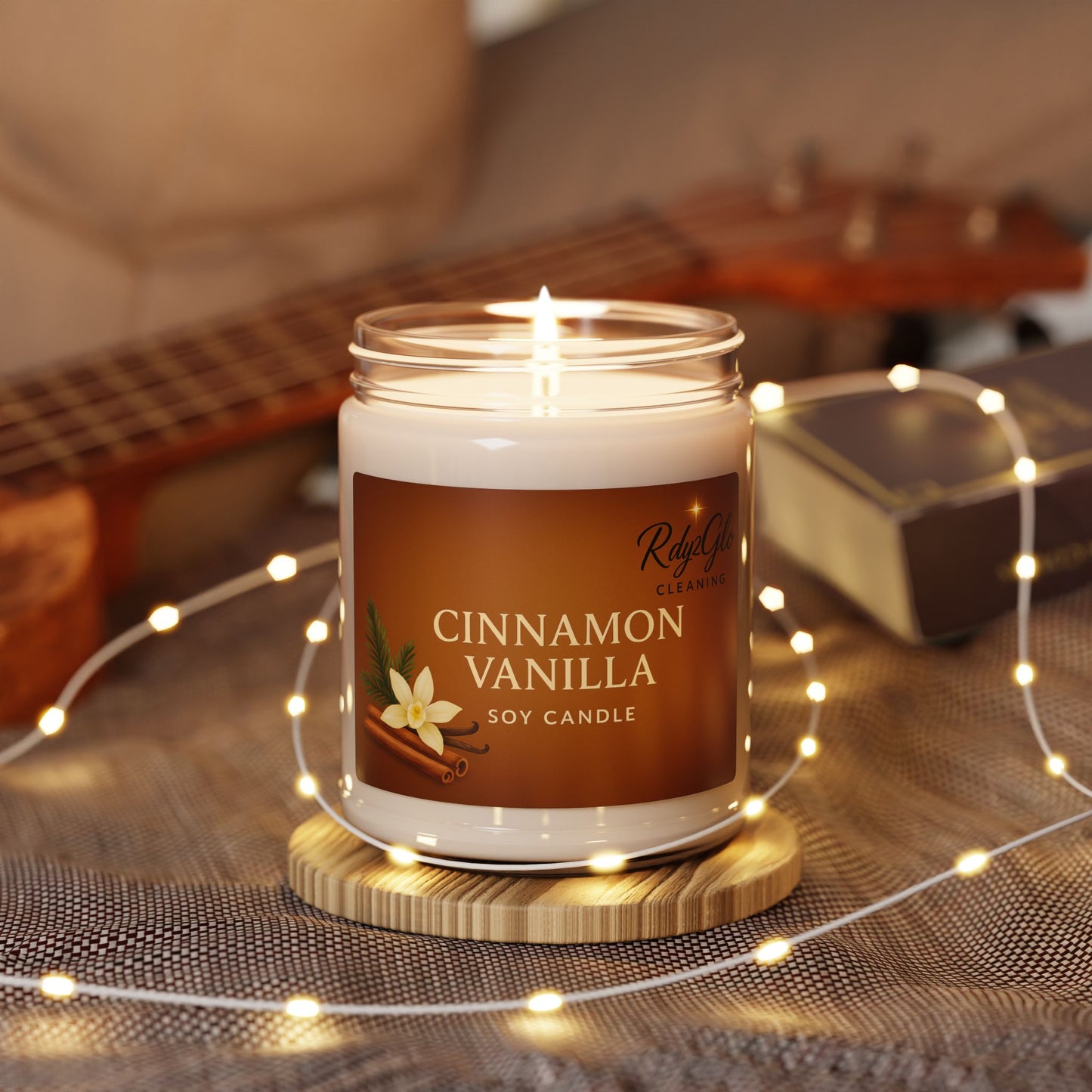 Cinnamon Vanilla Scented Soy Candle, Aromatherapy Gift, Home Decor, Relaxation Essential, Eco-Friendly Candle, Cozy Atmosphere