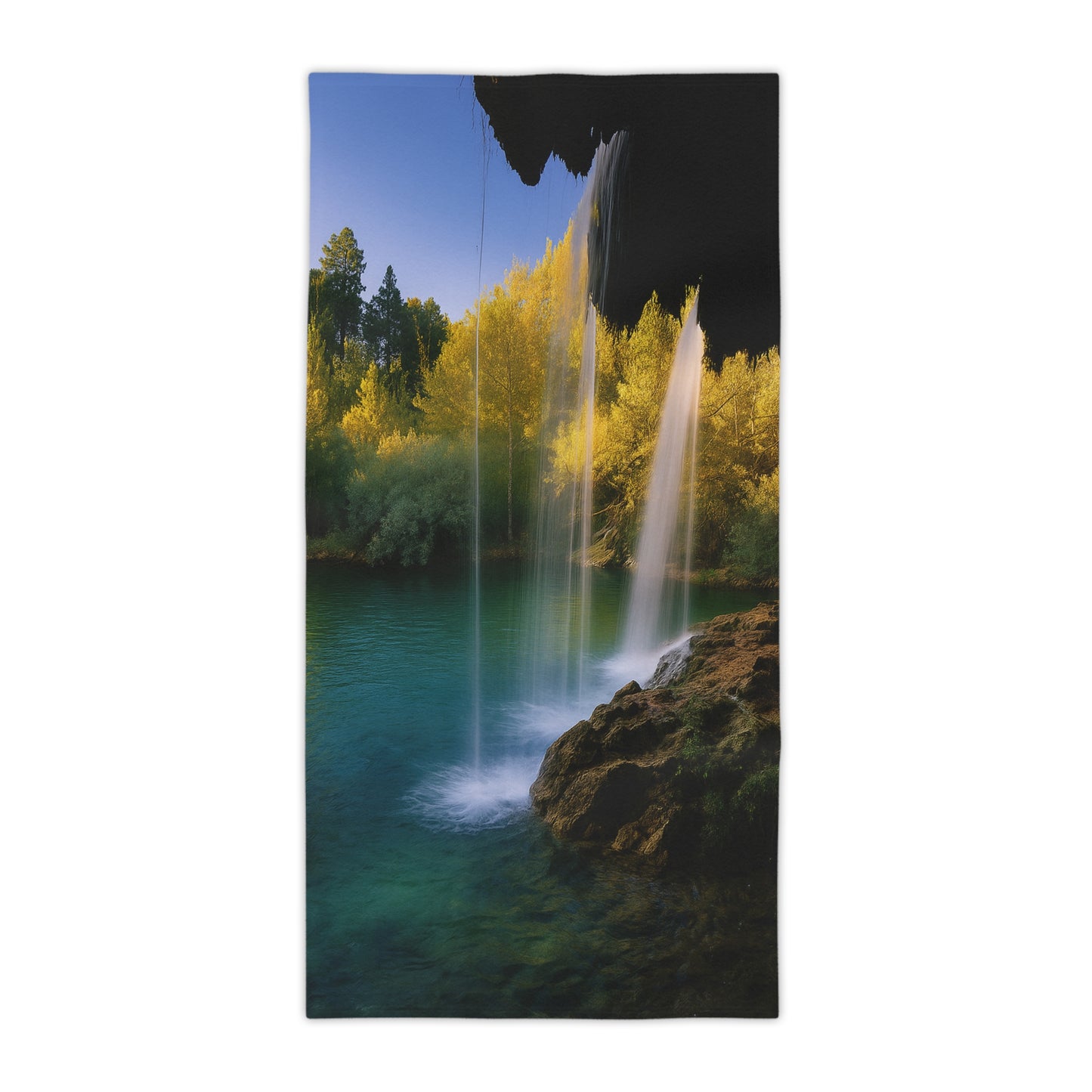 Serene Waterfall Beach Towels, Summer Essentials, Poolside Relaxation, Gifts for Travelers, Nature Lovers, Beach Days