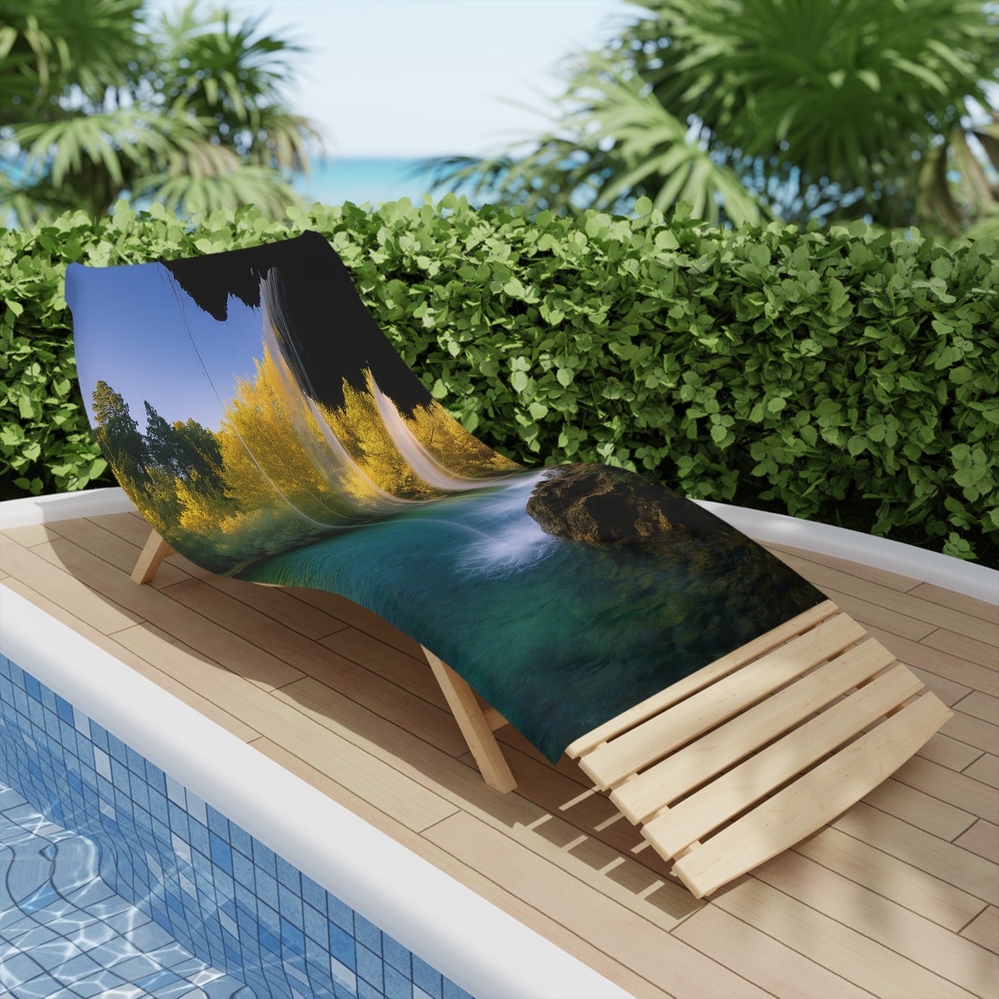 Serene Waterfall Beach Towels, Summer Essentials, Poolside Relaxation, Gifts for Travelers, Nature Lovers, Beach Days