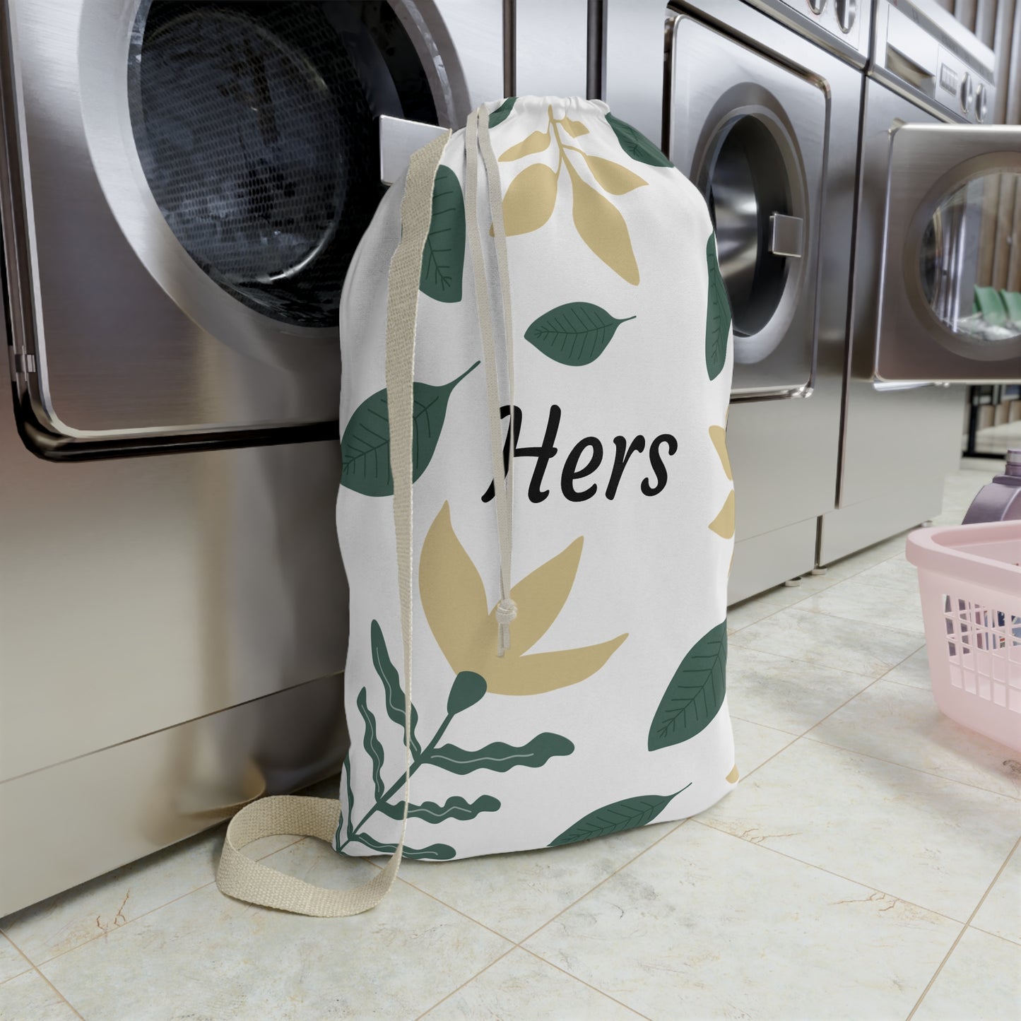 Personalized Floral Laundry Bag, Modern Laundry Storage, Gift for Her, Wedding or Housewarming Gift, Eco-friendly Laundry Tote