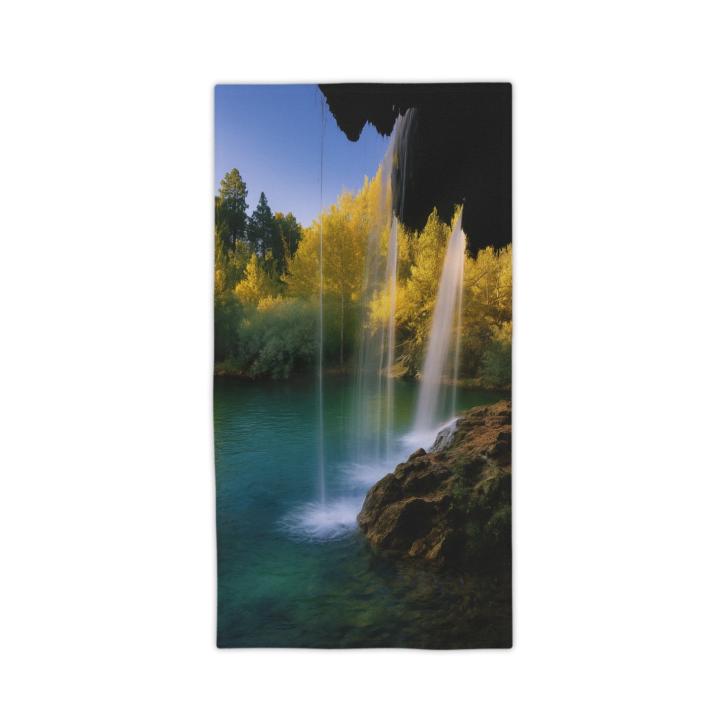 Serene Waterfall Beach Towels, Summer Essentials, Poolside Relaxation, Gifts for Travelers, Nature Lovers, Beach Days