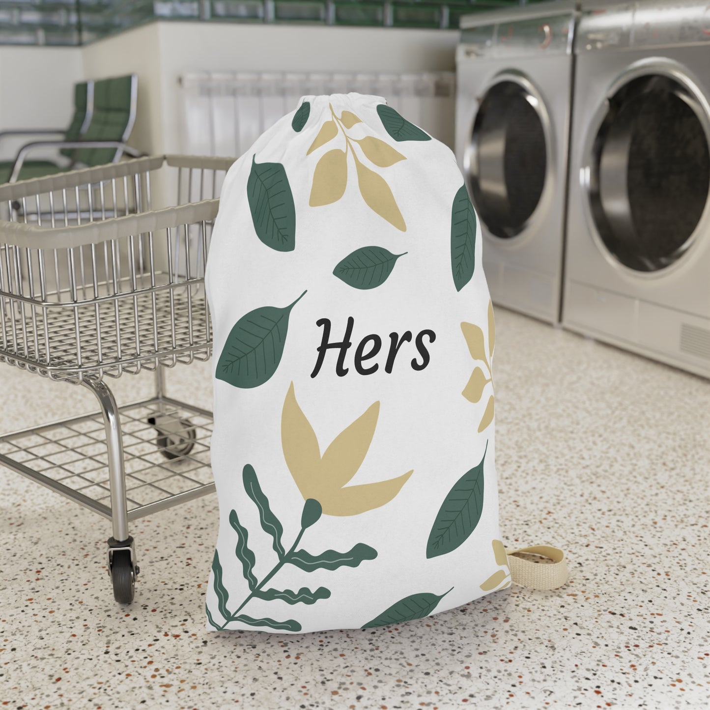 Personalized Floral Laundry Bag, Modern Laundry Storage, Gift for Her, Wedding or Housewarming Gift, Eco-friendly Laundry Tote