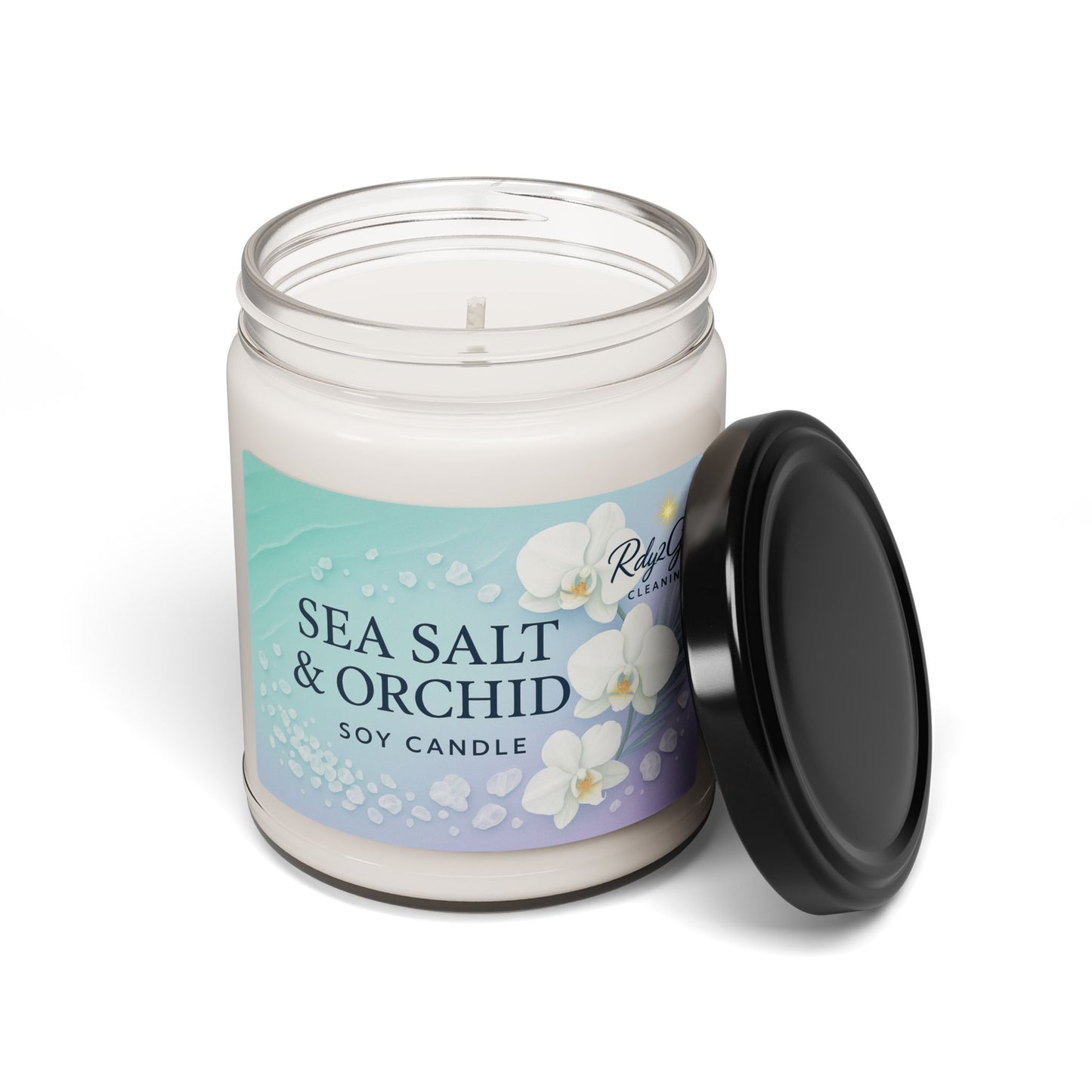 Relaxing Sea Salt & Orchid Scented Soy Candle, Aromatherapy Gift, Home Decor, Self-Care, Spa Experience, Gift for Her