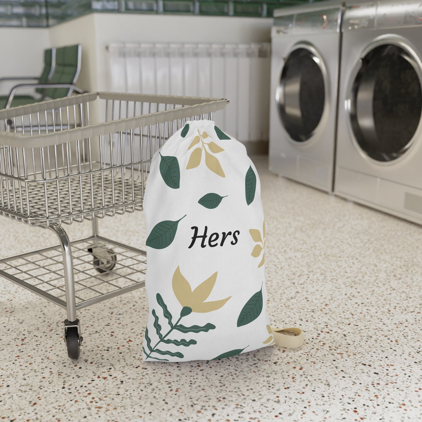 Personalized Floral Laundry Bag, Modern Laundry Storage, Gift for Her, Wedding or Housewarming Gift, Eco-friendly Laundry Tote