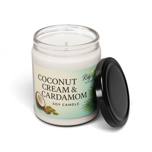 Coconut Cream & Cardamom Soy Candle, Aromatherapy Candle, Home Décor, Gift for Her, Relaxation Candle, Eco-Friendly Scented Candle