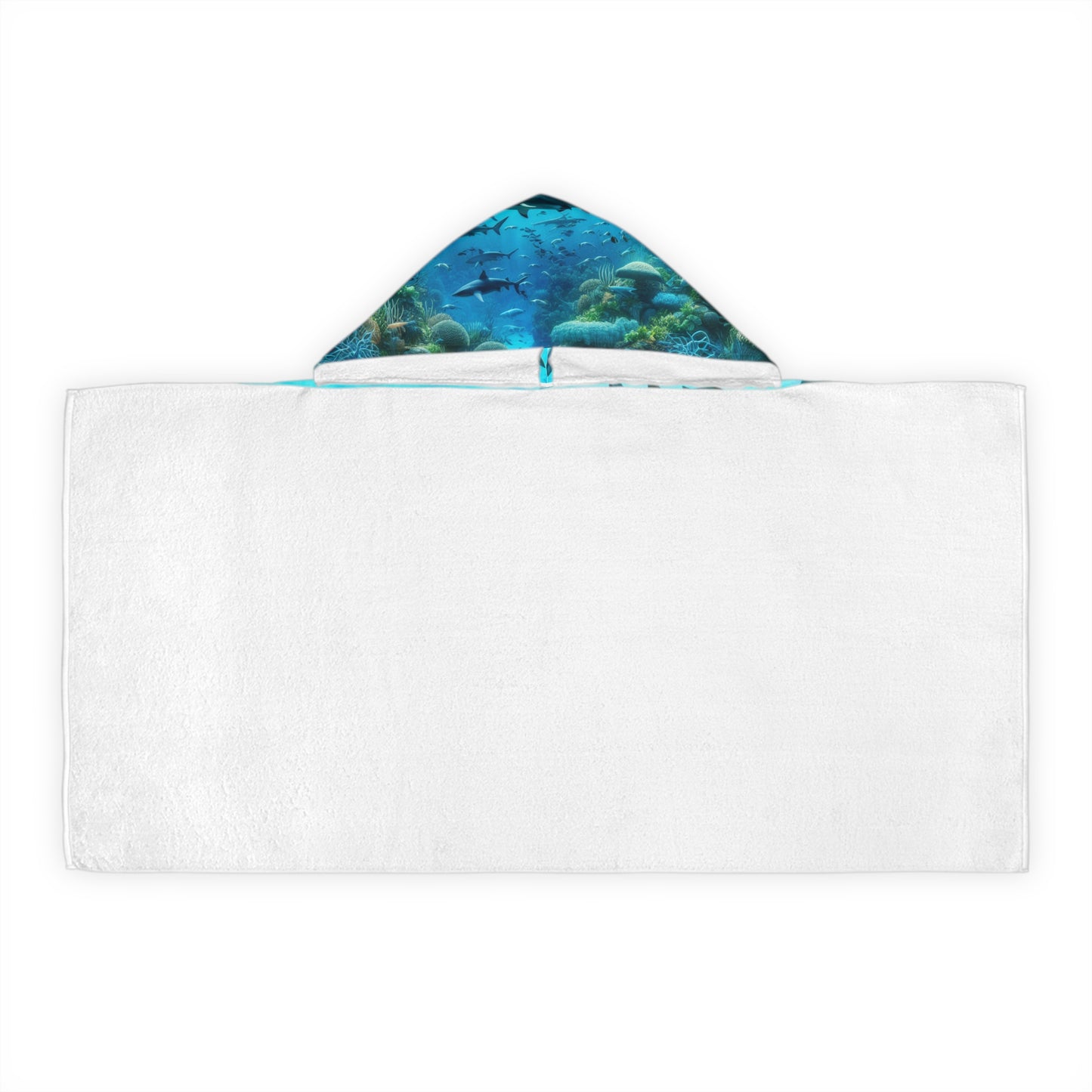 Ocean-Themed Youth Hooded Towel, Shark Bath Towel for Kids, Beach Day Essential, Pool Party Gift, Fun Swim Cover-Up