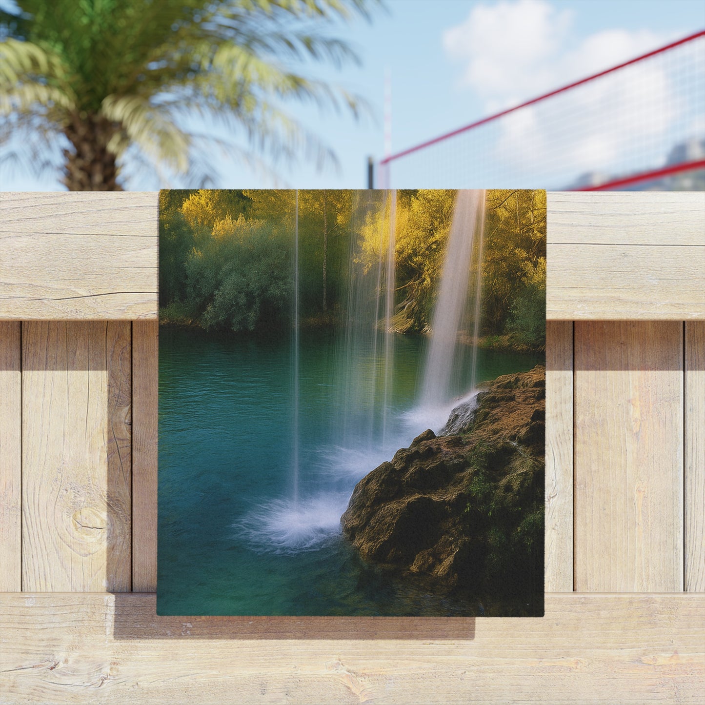 Serene Waterfall Beach Towels, Summer Essentials, Poolside Relaxation, Gifts for Travelers, Nature Lovers, Beach Days