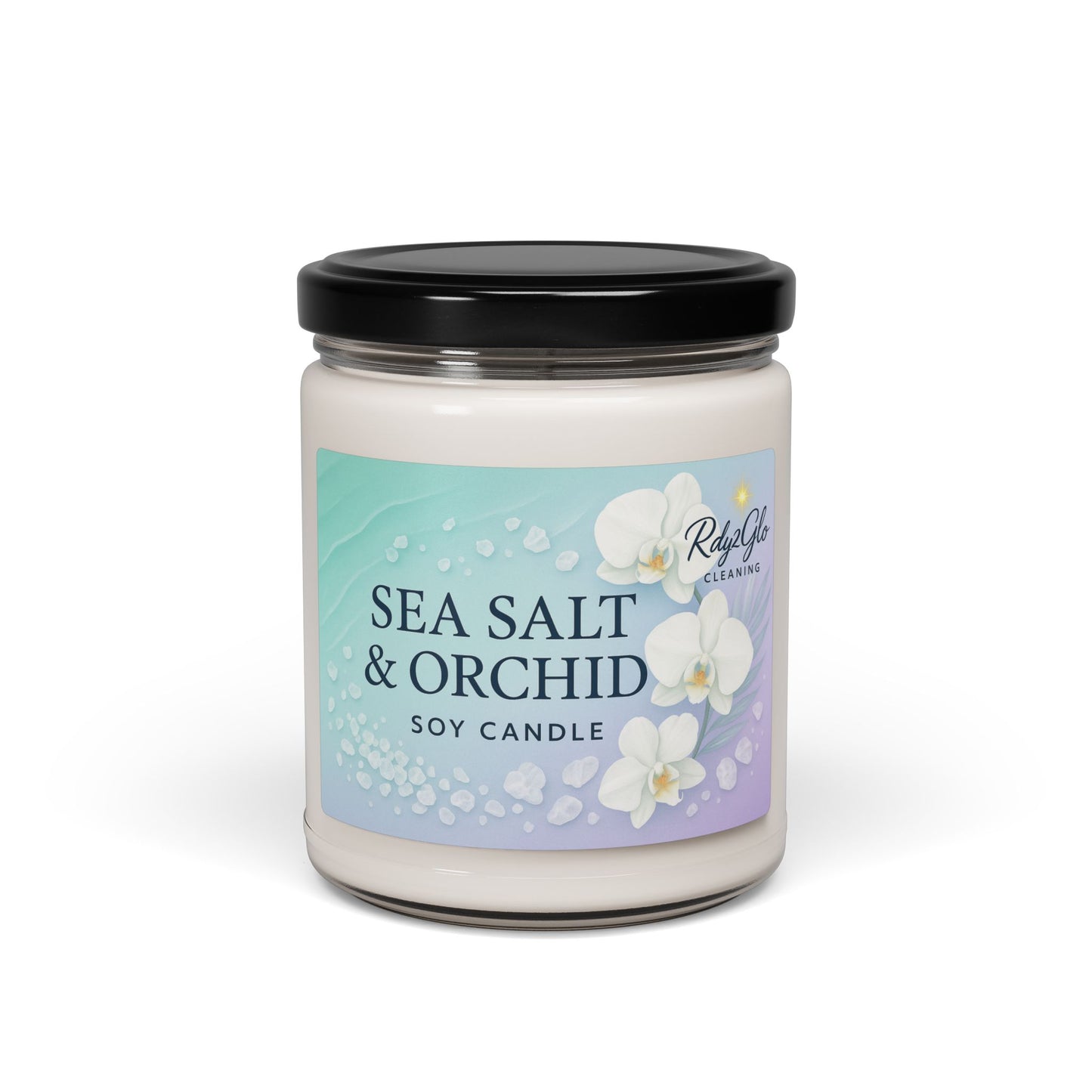 Relaxing Sea Salt & Orchid Scented Soy Candle, Aromatherapy Gift, Home Decor, Self-Care, Spa Experience, Gift for Her