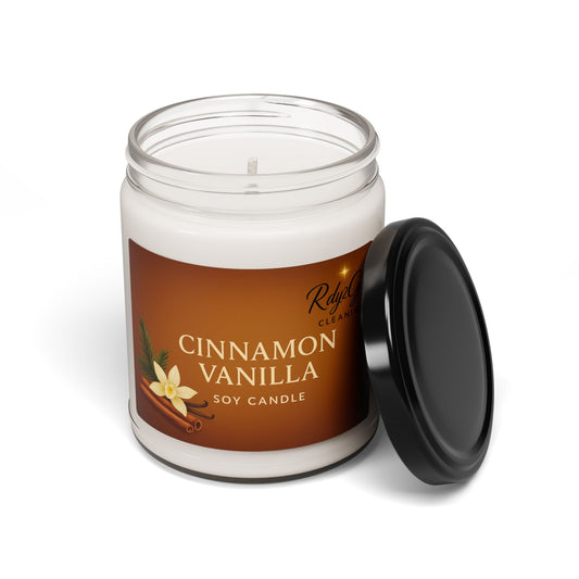Cinnamon Vanilla Scented Soy Candle, Aromatherapy Gift, Home Decor, Relaxation Essential, Eco-Friendly Candle, Cozy Atmosphere