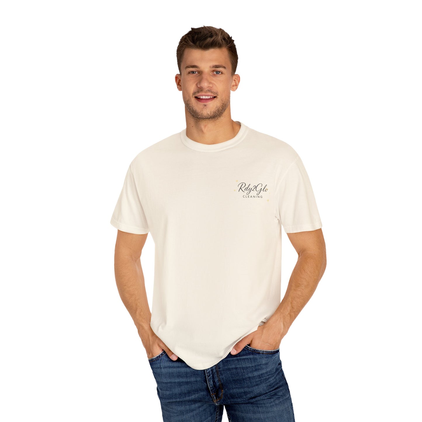 Rdy2Glo Cleaning T-Shirt, Unisex Tee, Garment-Dyed Apparel, House Cleaning Shirt, Gift for Cleaners, Everyday Comfort Tee