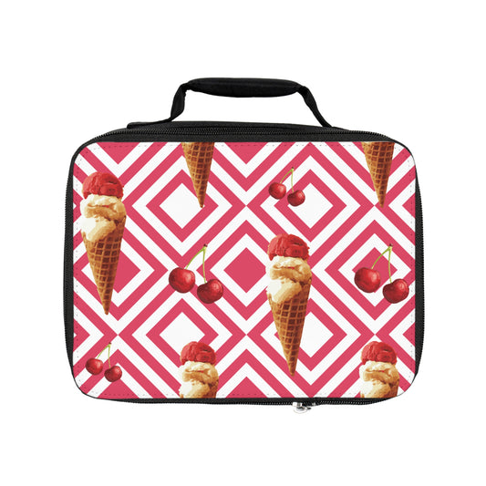 Ice Cream Pattern Lunch Bag | Cute Insulated Tote for Kids & Adults | Picnic, School, Office, Travel