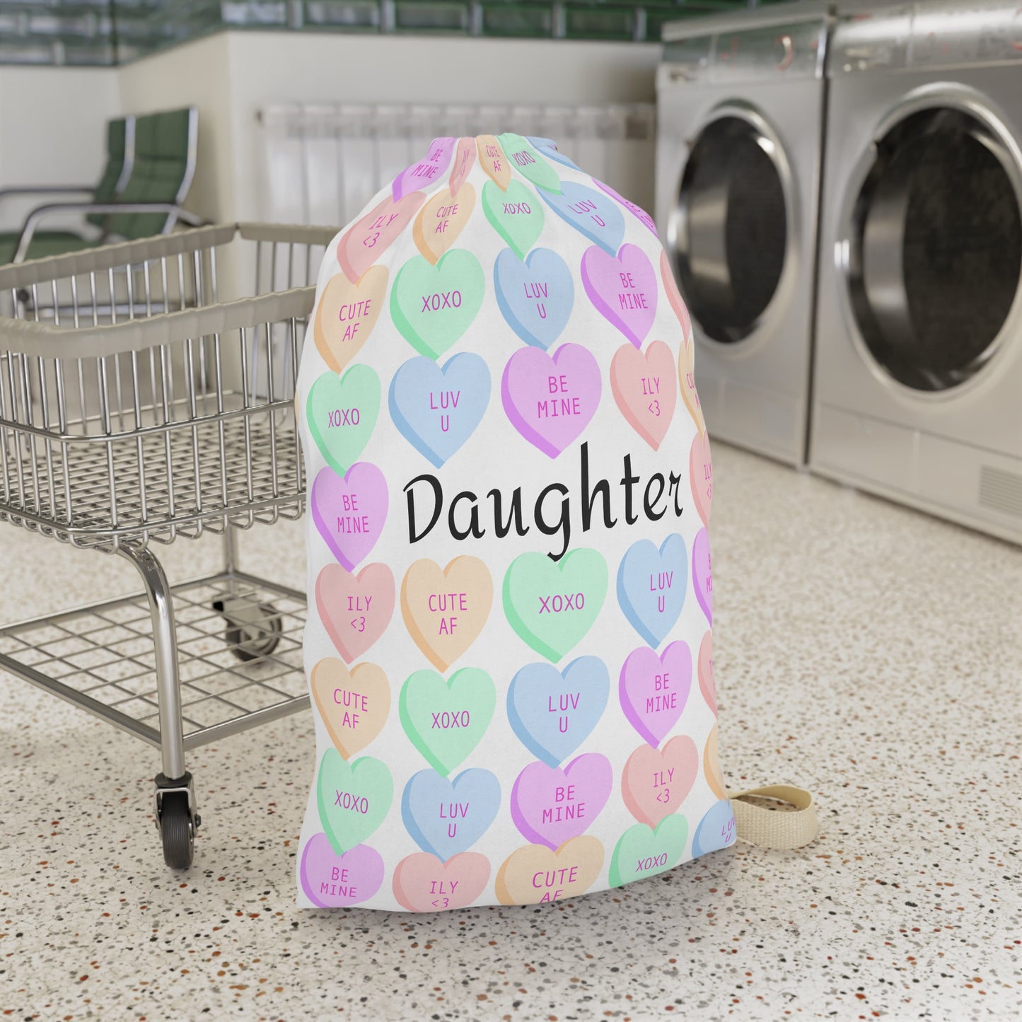 Sweetheart Laundry Bag for Daughter | Cute Heart Design for College, Gifts, Valentine's, Dorm Room Decor, Laundry Essentials