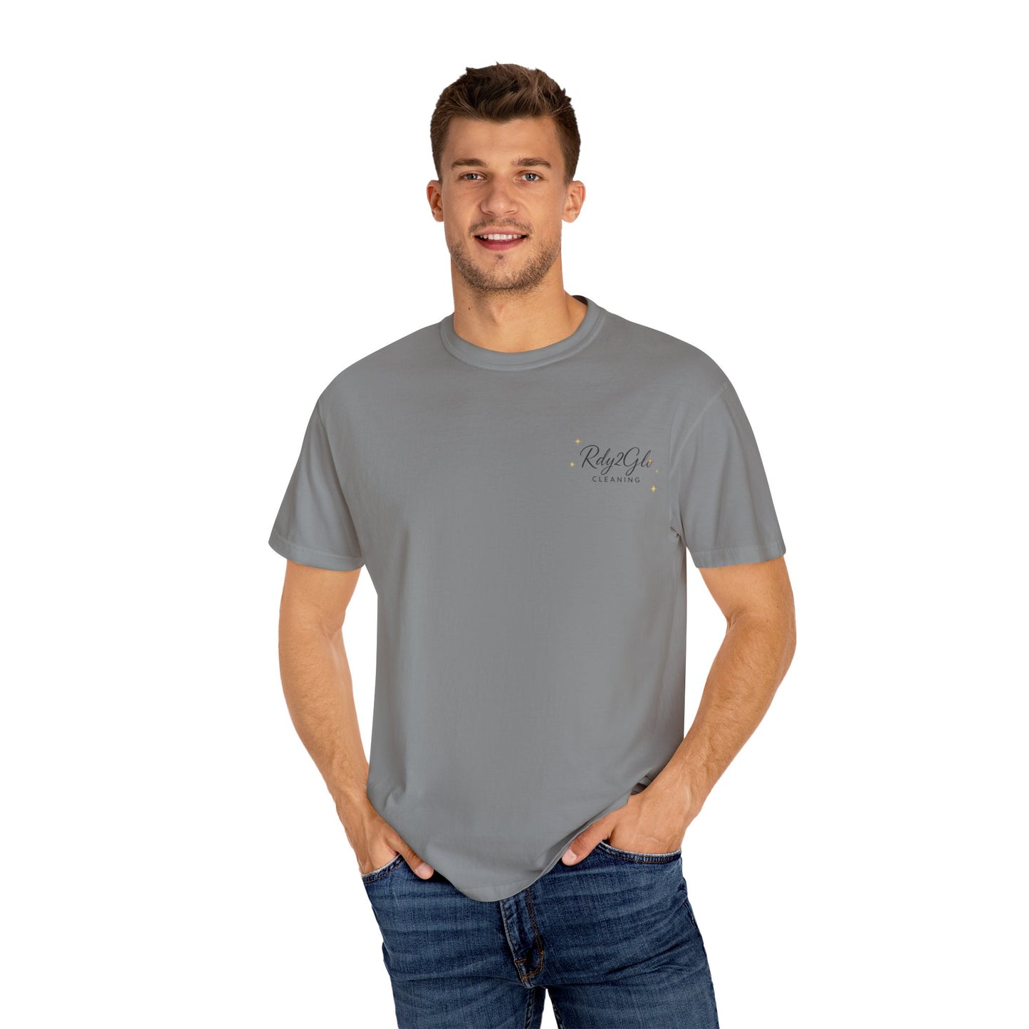 Rdy2Glo Cleaning T-Shirt, Unisex Tee, Garment-Dyed Apparel, House Cleaning Shirt, Gift for Cleaners, Everyday Comfort Tee