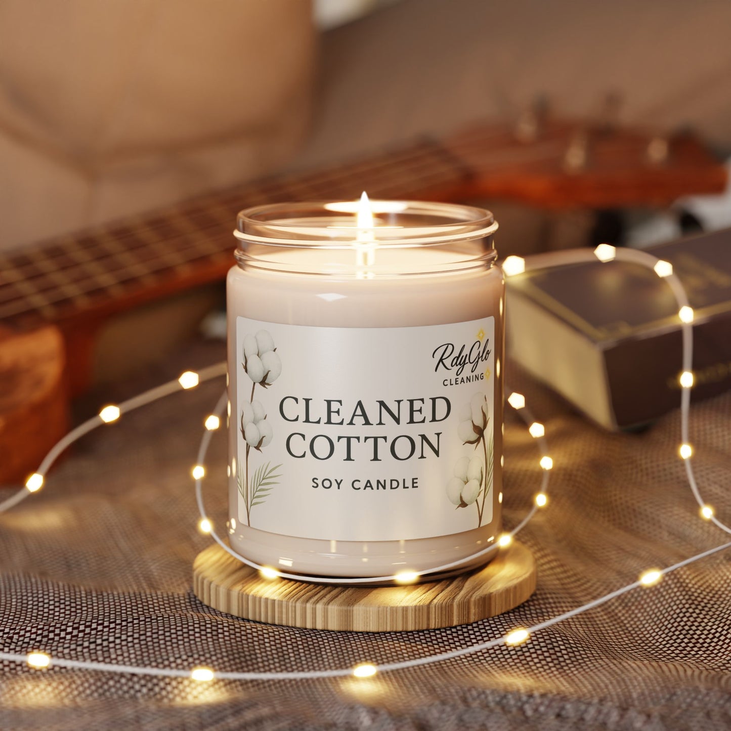 Cleaned Cotton Scented Soy Candle | Relaxing Aromatherapy | Home Decor | Eco-Friendly Gift | Perfect for Spa Days, Birthdays, Holidays