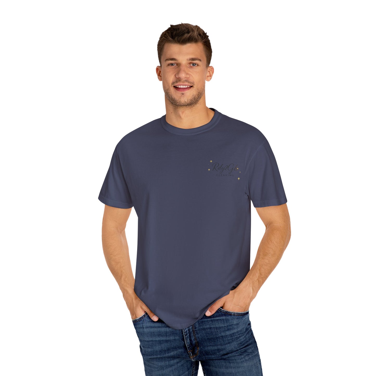 Rdy2Glo Cleaning T-Shirt, Unisex Tee, Garment-Dyed Apparel, House Cleaning Shirt, Gift for Cleaners, Everyday Comfort Tee