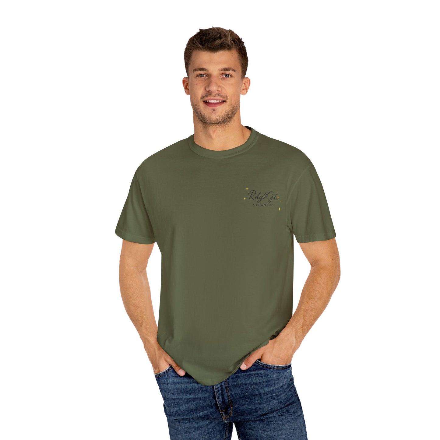 Rdy2Glo Cleaning T-Shirt, Unisex Tee, Garment-Dyed Apparel, House Cleaning Shirt, Gift for Cleaners, Everyday Comfort Tee