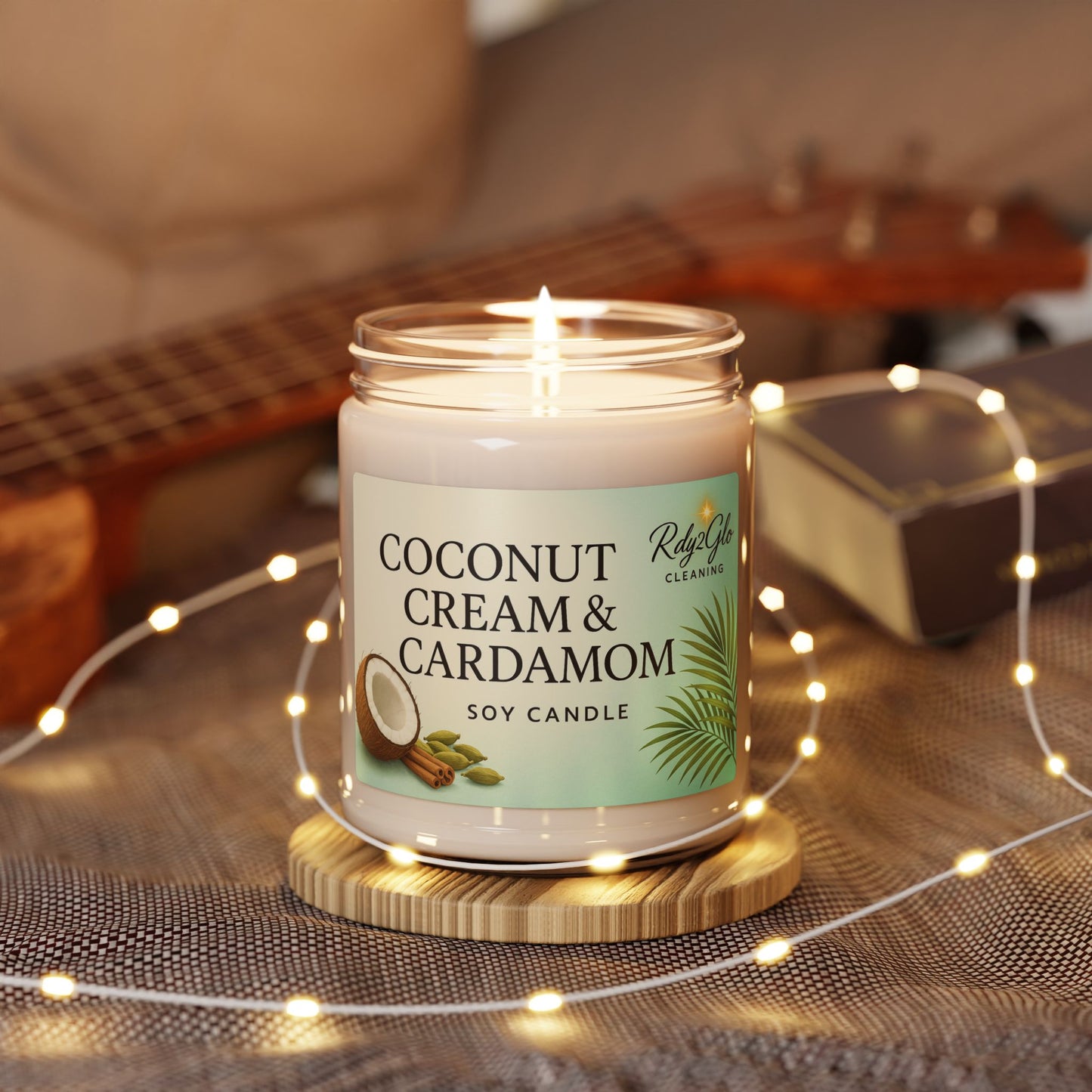 Coconut Cream & Cardamom Soy Candle, Aromatherapy Candle, Home Décor, Gift for Her, Relaxation Candle, Eco-Friendly Scented Candle