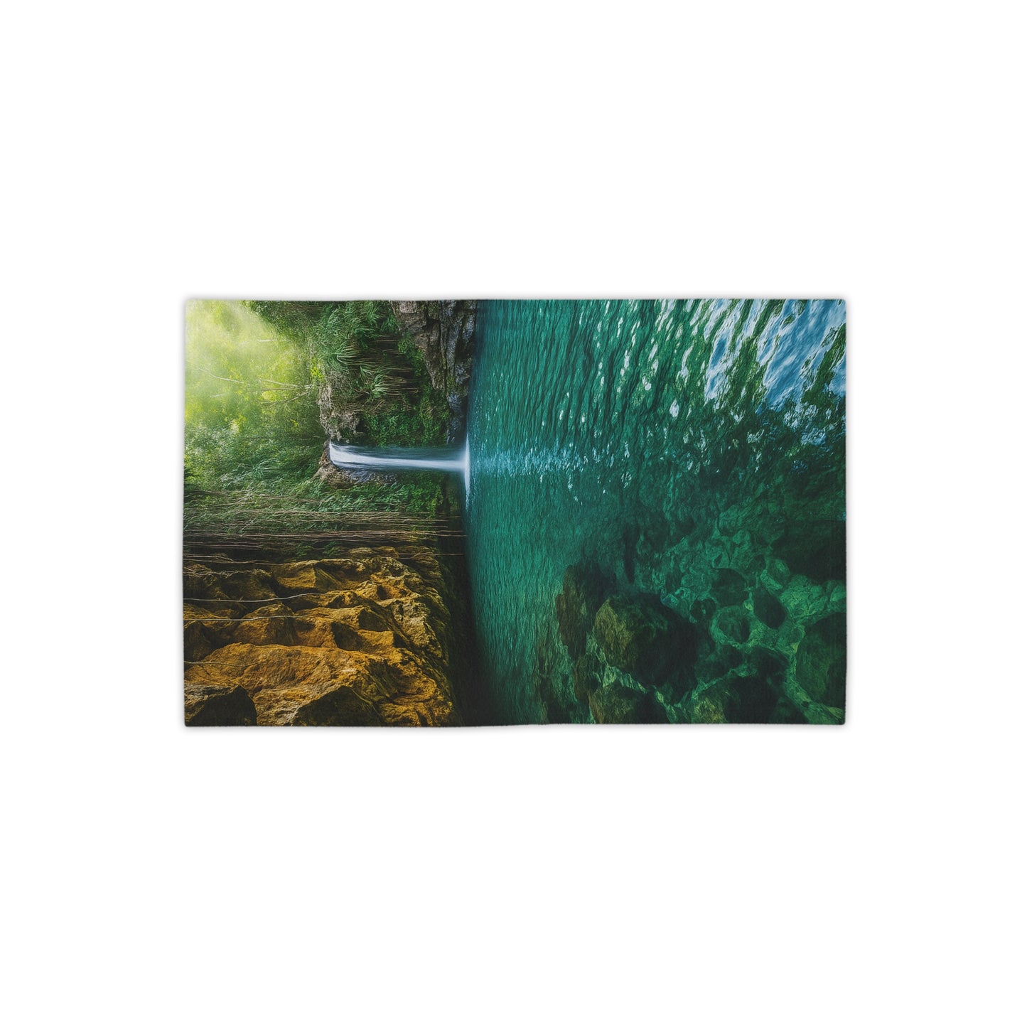 Serene Nature Beach Towel - Perfect for Summer, Pool Days, Travel, Gifts, Eco-Friendly, Waterfall Scene