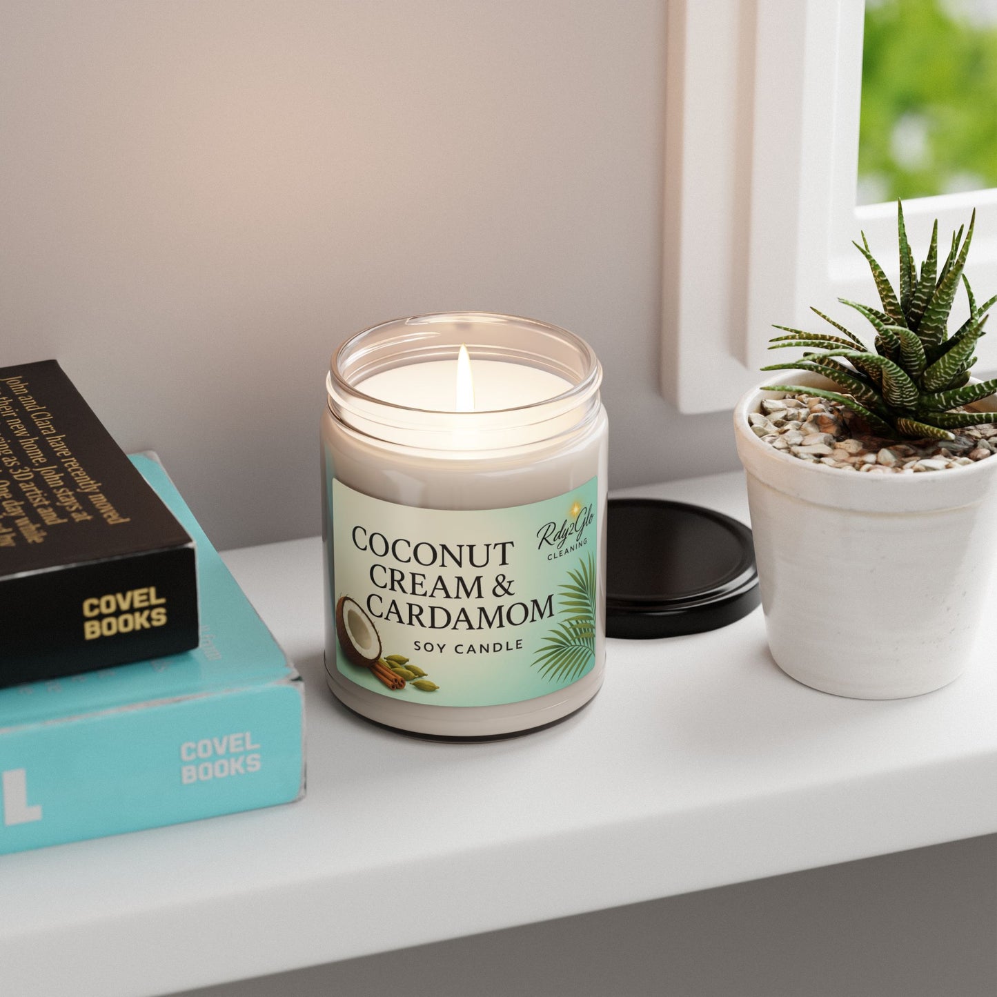 Coconut Cream & Cardamom Soy Candle, Aromatherapy Candle, Home Décor, Gift for Her, Relaxation Candle, Eco-Friendly Scented Candle