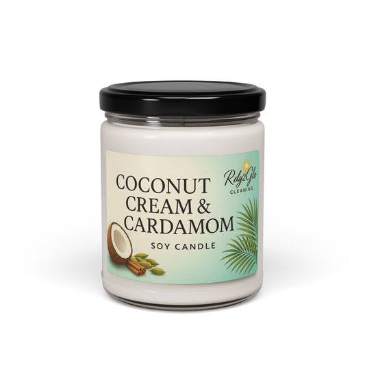 Coconut Cream & Cardamom Soy Candle, Aromatherapy Candle, Home Décor, Gift for Her, Relaxation Candle, Eco-Friendly Scented Candle