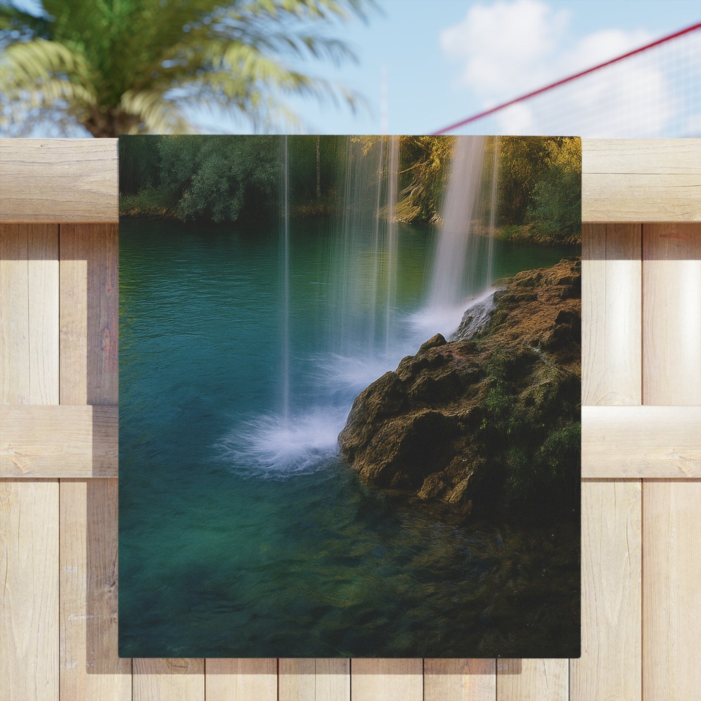 Serene Waterfall Beach Towels, Summer Essentials, Poolside Relaxation, Gifts for Travelers, Nature Lovers, Beach Days